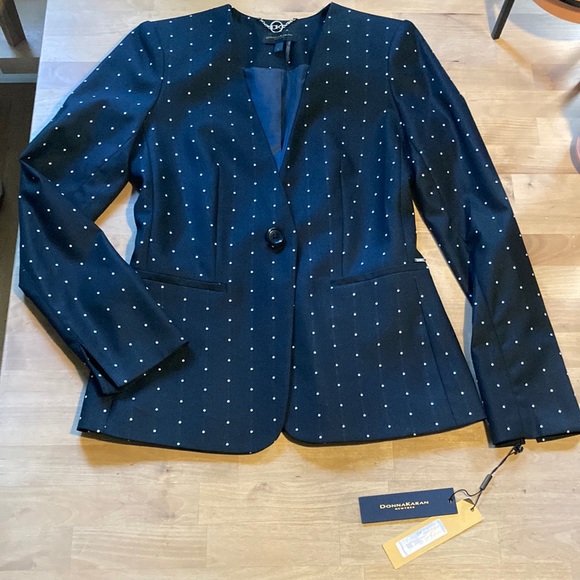 Donna Karan Jackets & Blazers - NWT Donna Karan New York Off Off Duty Polka Dot Blazer size 0